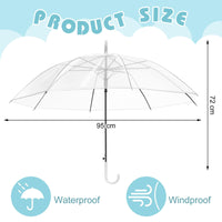 1 x RAW Customer Returns Hestya 95 cm Clear Umbrellas Transparent Wedding Umbrellas Clear Bell Umbrellas Stormproof Umbrellas Semi-Automatic Stick Umbrellas for Women Men Bride Bridesmaid Groom 20 Pack  - RRP €90.11