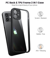 7 x Brand New Mofurd Mobile Phone Case for iPhone 12 Case with 3 Screen Protectors, Hybrid 2-1 Hard PC Back Flexible TPU Edge Protective iPhone 12 Case, Shockproof, Anti-Yellowing, Comfortable Grip Black Clear  - RRP €62.93