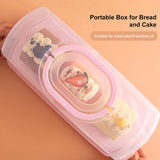 3 x Brand New YARNOW Cake Transport Box Rectangular Cake Box Cake Container Made of Plastic with Lid and Handle Party Butler Cake Carrier for Cupcake Pastry Rolls Dessert Pink - RRP €107.37