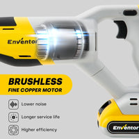 1 x RAW Customer Returns ENVENTOR 20V cordless reciprocating saw, reciprocating saw with 2x2000mAh batteries, line length 22mm, variable speed from 0-3000 RPM, 5 saw blades, cutting capacity 115mm wood , 10mm aluminum , quick charger - RRP €91.52