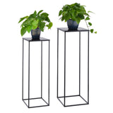 1 x RAW Customer Returns VINCIGANT flower stand plant stand nesting table plant table with metal frame decorative table scratch-resistant, flower stool metal set of 2 black - RRP €55.45