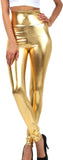 1 x RAW Customer Returns Sakkas 2616 Shiny Liquid Metallic High Waist Stretch Leggings - Gold - M - RRP €36.29