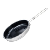 1 x RAW Customer Returns Boundless Voyage 22.8cm 1.5L Camping Pan for Gas Stove Titanium Frying Pan Ultralight Camp Cookware Grill Pan for Cooking Egg Steak, Ti2070C - RRP €49.3