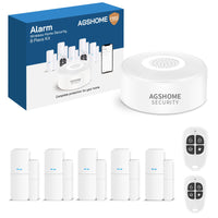 1 x RAW Customer Returns AGSHOME 8 Piece Alarm System, 5 Door Sensors and 2 Remote Controls, Window Alarm System with App, Expandable for Home, RV, Apartment, Garage, Office - RRP €72.12