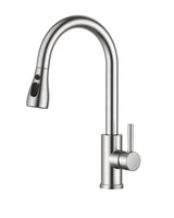 1 x RAW Customer Returns FORIOUS kitchen faucet, high pressure kitchen faucet with pull-out shower, pull-out faucet, mixer tap, sink faucet, 360 swivel, two spray functions, stainless steel - RRP €65.99