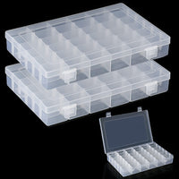 5 x Brand New Wensdr Jewelry Organizer 36 Compartments Plastic Adjustable Detachable Craft Cosmetic Storage Boxes - RRP €62.95