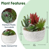 1 x RAW Customer Returns Briful artificial plant succulents artificial houseplant succulent arrangement decorative table decoration living room succulent in cement pot for bathroom desk sideboard height 16cm - RRP €22.18