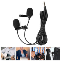 1 x RAW Customer Returns Heayzoki Lavalier Microphone, Double Microphones Tie Clip Pocket Phone Recording Karaoke Mobile Phone Small Outdoor Indoor Microphone for Mobile Phones, Cameras, Camcorders - RRP €12.0