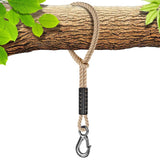 1 x RAW Customer Returns BeneLabel Hanging Rope, 1.5M Hammock Swing Strap Attachment Suspension Cord with Hook 400lbs for Outdoor Tree Hanging Chair Playground Set, 2500lbs, 10mm Diameter, Off-white - RRP €22.99