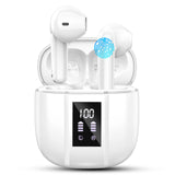 1 x RAW Customer Returns Renimer Headphones, Wireless Bluetooth 5.3, In Ear, IP7 Waterproof Wireless Headphones with Microphone, 48H Immersive Deep Bass Earbud, Digital LED Display Earbuds White - RRP €23.18