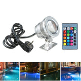 1 x RAW Customer Returns Lixada 10W RGB LED Underwater Light with Remote Control 16 Colors 4 Light Effects IP65 Waterproof Design for Pool Aquarium Fountain Halloween Christmas Festival Wedding Function, Silver - RRP €16.99