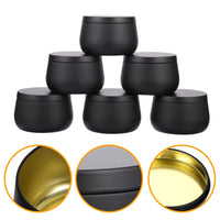 1 x Brand New VORCOOL 9Pcs Round Metal Candle Tin Boxes Containers Candle Tea Tin Can Travel Empty Storage Jar Jewelry Box for Candle Making Black - RRP €21.89