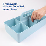 1 x RAW Customer Returns BLUE GINKGO Multipurpose Storage - Stackable Plastic Caddy with Handle Craft Caddy, Desk Caddy, Art Organizers Containers, Makeup Caddy Long Rectangle  - RRP €22.8