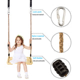 1 x RAW Customer Returns Wooden swing seat, KINSPORY garden swing with adjustable hemp rope, for indoor and outdoor use, swing seat up to 130 kg - RRP €31.43