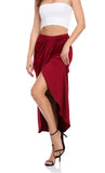 1 x RAW Customer Returns MISS MOLY Women s Midi Skirt Long Airy Summer Skirt Long Irregular XL, Wine Red - RRP €22.07