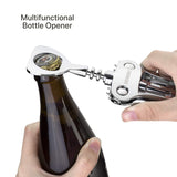 1 x RAW Customer Returns Corkscrew Wine, Premium Wine Bottle Opener Wine Opener Made of Zinc Alloy Wing Corkscrew with Multifunctional Wine Bottle Opener for Corks and Caps, Silver - RRP €15.12