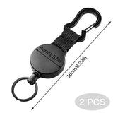 1 x Brand New Extendable key ring, 2 pieces of lanyard, retractable ID card with 65 cm extendable steel cable, carabiner hook, key ring for keys, belt clip and card holder - RRP €12.1