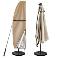 1 x RAW Customer Returns wiipara parasol protective cover with rod, cover for parasol 2m to 3m large cantilever parasol protective cover, UV protection, weatherproof, windproof and snowproof, khaki, 205x25 57 48cm - RRP €16.13