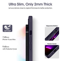 1 x RAW Customer Returns Supdeal Liquid Silicone Case for iPhone 13 Pro Max, Camera Protection Microfiber 3 Layer Protect Liquid Silicone Mobile Phone Case, Ultra Thin and Comfortable to Hold Protective Case, 6.7 Inch, Dark Purple - RRP €15.99