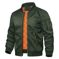 1 x RAW Customer Returns TACVASEN Men s Windproof Bomber Jacket Sports Jacket Sweat Blouson Leisure Jackets Transition Jacket with Zip XXL, Army Green  - RRP €55.44