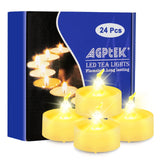 1 x RAW Customer Returns AGPTEK Pack of 24 LED tea lights with timer, flickering warm white LED tea lights with timer function 6 hours on and 18 hours off, pack of 24 flameless battery-operated candles for home decoration - RRP €22.18