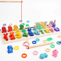 5 x Brand New Veluoess Magnetic Wooden Fishing Game, Learn to Count and Colors Toy for Children Educational Wooden Montessori Toy Math Toy for Children - RRP €85.7