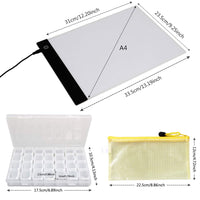 1 x RAW Customer Returns Diamond Painting Accessories Light Pad Board 5D Led Light Table Light Box Drawing Sketching DIY Diamond Painting Diamond Painting Tool Set Diamond Embroidery Sorting Box Set 22  - RRP €22.16