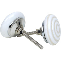 1 x RAW Customer Returns Ajuny Vintage Set of 20 White Ceramic Door Knobs for Dresser Drawer Wardrobe Cupboard Solid Cabinet Handmade Printed Pull Knob Modern Kitchen Bedroom and Bathroom - RRP €21.99