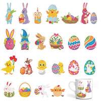 1 x Brand New Bekecidi 22pcs Easter Diamond Painting Stickers, 5D DIY Diamond Mosaic, Easter Bunny Chicken Painting Stickers, Crafts for Easter School Activities Beginners - RRP €22.8