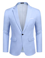 1 x RAW Customer Returns COOFANDY Men s Jacket Sporty Leisure Blazer Regular Fit Suit Casual, Azure Blue, Size L Azure Blue L - RRP €68.99