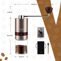 1 x RAW Customer Returns Vevok Chef Manual Coffee Grinder with 6 External Adjustable Coarseness for Espresso to French Press, Stainless Steel Conical Grinder, Ideal for Home, Office or Travel, Rose Gold - RRP €39.99