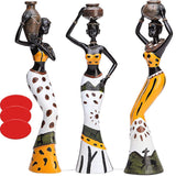 1 x RAW Customer Returns MonLiya 3 Pieces African Sculpture, African Decoration Female Figure Girl Figure Statue Decor Home Decorative Black Figures Creative Crafts Dolls Ornaments - RRP €24.19