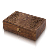 1 x RAW Customer Returns The Great Indian Bazaar Handcrafted Decorative Wooden Jewelry Box Jewelry Organizer Storage Box Treasure Chest Trinket Holder Lock Box Watch Box Card Box Memory Box - RRP €19.99