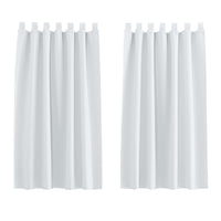 1 x RAW Customer Returns PONY DANCE curtains short loop curtain set of 2 kitchen window curtain white opaque blackout curtains short curtains with loops, H 145 x W 140 cm, gray-white - RRP €25.7