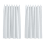 1 x RAW Customer Returns PONY DANCE curtains short loop curtain set of 2 kitchen window curtain white opaque blackout curtains short curtains with loops, H 145 x W 140 cm, gray-white - RRP €25.7