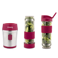 1 x RAW Customer Returns H.Koenig Mini Blender for SMOOTHIE Compact 570mL SMOO10 BPA Free Powerful 300W, Blender for smoothies and shakes 2 Portable Bottles with lid, 4 Stainless steel blades, fuchsia - RRP €34.9