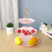 1 x RAW Customer Returns 3 Tier Cupcake Stand Dessert Stand Cookie Trays Plastic Dessert Serving Tray for Birthday Home Party Pink 2 Pack  - RRP €21.99