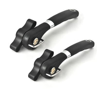 1 x RAW Customer Returns Can Opener Without Sharp Edges, Can Opener Manual with Non-Slip Handle Smooth Edge for Elderly with Arthritis Black, 2 Pack - RRP €15.99