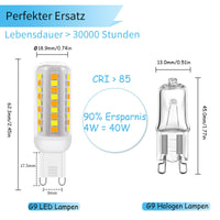 1 x RAW Customer Returns Wi-Fi Smart G9 LED lamps, compatible with Alexa Google Home, AC 230V continuously dimmable, 2700K-6500K, brightness adjustable 1 -100 , 0.4-4W, 40LM-400LM, timer function G9 intelligent LED light bulb, pack of 3 - RRP €30.24