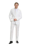 1 x RAW Customer Returns OFFSTREAM Plain Colored Suits for Men Costumes Include Jacket Pants and Tie, XXL, Plain White - RRP €49.95