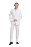 1 x RAW Customer Returns OFFSTREAM Plain Colored Suits for Men Costumes Include Jacket Pants and Tie, XXL, Plain White - RRP €49.95