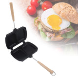 1 x RAW Customer Returns Sandwich maker, sandwich pan, double-sided non-stick frying pan with removable handles for breakfast in the home kitchen - RRP €28.49