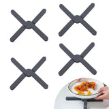 1 x RAW Customer Returns EXLECO 4 Pieces Silicone Trivets Heat Resistant, Pot Trivets Foldable, Pot Holder Heat Protection, Hot Pot Holder, Trivet for Pots, Hot Pans, Bowls Black  - RRP €16.22