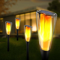 1 x RAW Customer Returns Ainostone Solar Torches for Outdoor Flickering Pack of 4 Solar Lamps 800mAh Solar Lights with Realistic Flame Effect 15H Working Time Garden Torches IP65 Winterproof for Garden Patio New Year Decoration - RRP €30.24