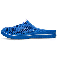 1 x RAW Customer Returns SAGUARO Clogs Breathable Mesh Slippers Summer Hollow Slippers Garden Shoes Leisure Bathing Shoes Beach Aqua Slippers Flat Sole Slippers Women Men Navy Blue 41 EU Label Size 42  - RRP €18.99