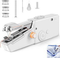 1 x RAW Customer Returns White Mini Hand Sewing Machine, Portable Electric Sewing Machine for DIY, Hand Sewing Products, Clothing, Curtain Sewing, Suitable for Beginners - RRP €16.13