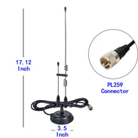 1 x RAW Customer Returns UAYESOK VHF UHF 2M 70Cm Dual Band Mobile Antenna Magnetic Base Antenna - Pl259 Connector With 13Ft 4M Rg-58 Coaxial Cable For Vehicles Car Bus Taxi Transceiver Police Scanner Amateur Radio Black  - RRP €33.26