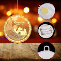 3 x Brand New RANJIMA Ramadan decorative lamp, Eid Mubarak decoration LED lamp with suction cup hook, Eid Ramadan decorative fairy light for home, acrylic Muslim Islam Ramadan lanterns gifts for living room table party decoration - RRP €61.2