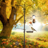 1 x RAW Customer Returns MIXXIDEA Deluxe Bird Feeding Station Kit Bird Feeder Pole Multi Feeder Hanging with Metal Suet Feeder Bird Bath Mesh Tray for Attracting 1 Pack  - RRP €55.86