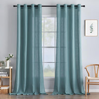 1 x RAW Customer Returns MIULEE Curtains Bedroom Curtain Blue Curtain Living Room Linen Look Curtains with Eyelets Window Semi-Transparent Curtain Modern Interior Balcony Door Kitchen Curtains 140 x 215 cm - RRP €33.29